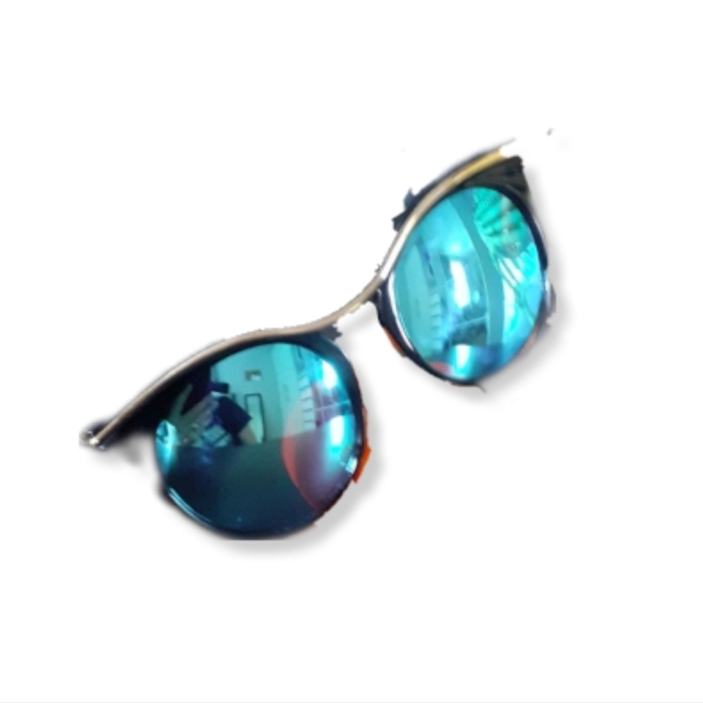 Christian Dior Wire wrap Cat eye Col. 5 polarized blue/black/silver sunglasses - Picture 2 of 6